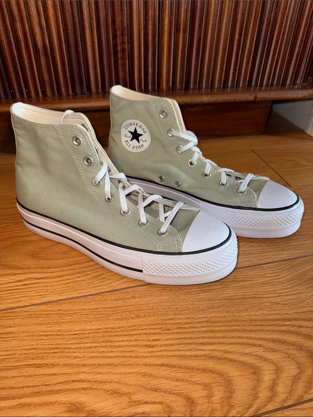 Converse High Top Sneakers - Sage Green & White